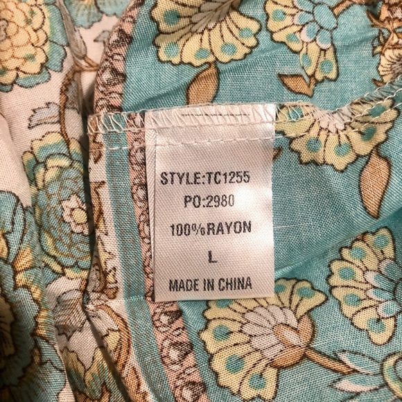 GiGio Boho Floral Print Ruffle Maxi Dress In Mint Mix. NWT! Sz M & L - Picture 11 of 13